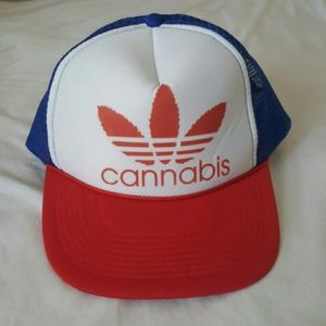 Cannabis 420 Adidas parody snap back cap mesh